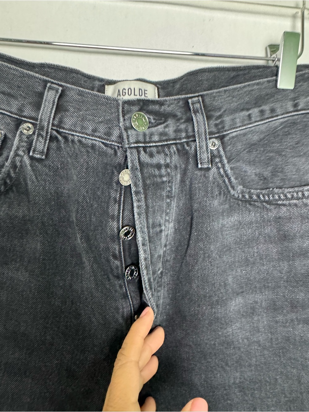 AGOLDE Black 90s Crop Loose Fit Jeans size 30 - Picture 3 of 8